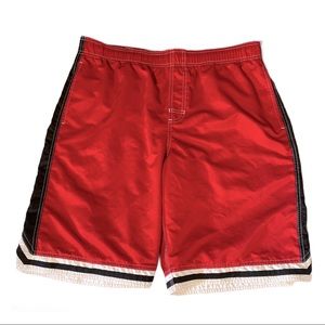 Men’s Nike Red, Black, White Swim Trunks Size L